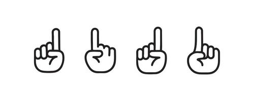 Simple line art hands displaying counting gestures. vector