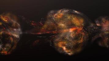 Abstract fluid explosion iridescent yellow waves glowing energy magical with blur effect in liquid water. Abstract background. high quality, motion design. 4k 60fps video