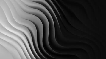 Abstract Black and White Split Screen Waves Animation 4K 60fps Seamless Loop. Minimalist Dual Tone Fluid Motion. Monochrome Gradient Wave Background for Design, VJ, Visuals, video
