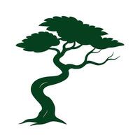 Sharp Angular Bonsai Silhouette vector