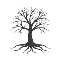 Bare Tree With Roots Silhouette vector
