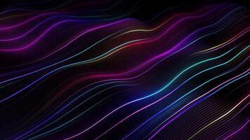Flowing 3D digital sound waves or data transfer process. Abstract concept of big data analysis, artificial intelligence AI and machine learning. Visualization of soundwaves equalizer 4K looped video