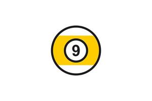 number nine billiard ball icon vector