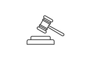 judge's hammer icon line design vector