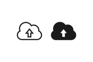 upload arrow up cloud icon and outline vector