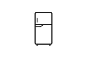 home refrigerator design icon outline vector