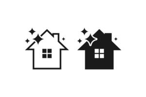 house with sparkle symbol of cleanliness service vector
