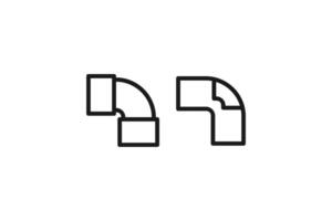 paralon pipe connection elbow outline icon vector