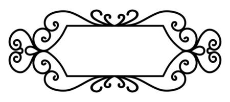 Vintage frame with swirls. Blank for inscription in classic style. Frame for mirror. Silhouette of ornamental frame vector