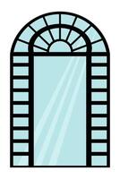 Mirror framed in a geometric arch vector