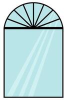 Mirror framed in a geometric metal arch vector