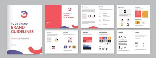 A4 Clean professional Brand guidelines Template vector