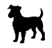 A black dog silhouette with white background vector