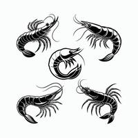 Shrimp silhouette design with white background vector
