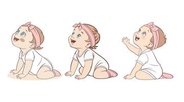 A image of a smiling baby vector