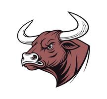 Angry red bull head design vector