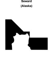 Seward, Alaska blank outline map vector