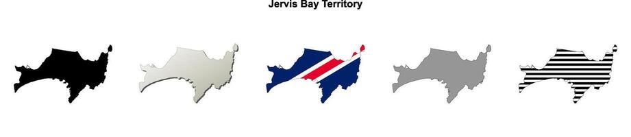 Jervis Bay Territory outline map set vector