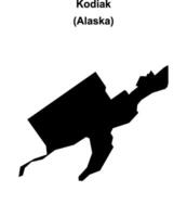 Kodiak, Alaska blank outline map vector