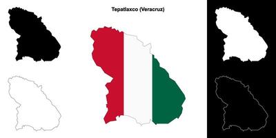 Tepatlaxco municipality, Veracruz outline map set vector