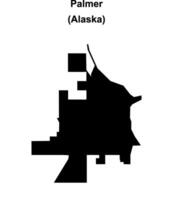 Palmer, Alaska blank outline map vector