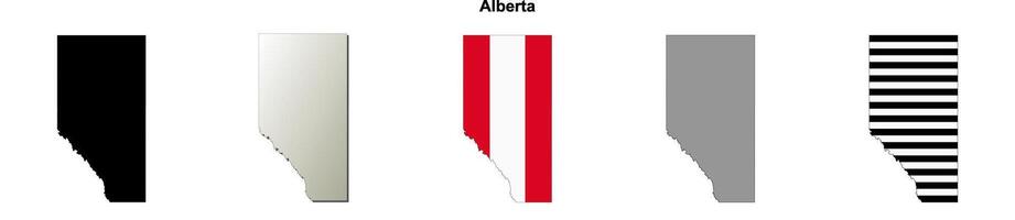 Alberta, Canada blank outline map set vector