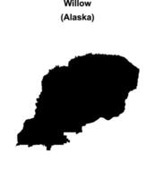 Willow, Alaska blank outline map vector