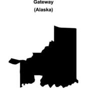 Gateway, Alaska blank outline map vector