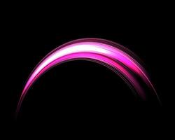 Glowing pink lines. Neon realistic energy speed. Abstract light effect. vector