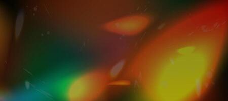Blurred rainbow refraction overlay effect. Light lens prism effect on black background. Holographic reflection, crystal flare leak shadow . vector