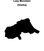 Lazy Mountain, Alaska blank outline map vector