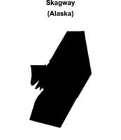 Skagway, Alaska blank outline map vector