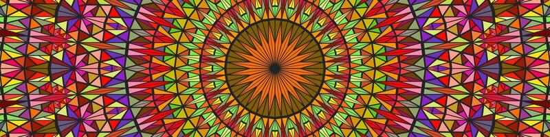 Geometric colorful pattern mosaic mandala background - multicolored circular design vector
