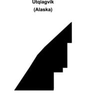 Utqiagvik, Alaska blank outline map vector