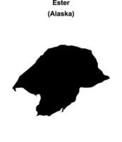 Ester, Alaska blank outline map vector