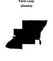 Farm Loop, Alaska blank outline map vector