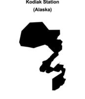 Kodiak Station, Alaska blank outline map vector