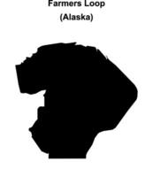 Farmers Loop, Alaska blank outline map vector