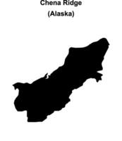 Chena Ridge, Alaska blank outline map vector