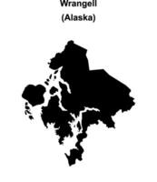 Wrangell, Alaska blank outline map vector