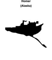 Homer, Alaska blank outline map vector