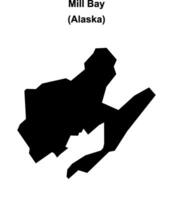 Mill Bay, Alaska blank outline map vector
