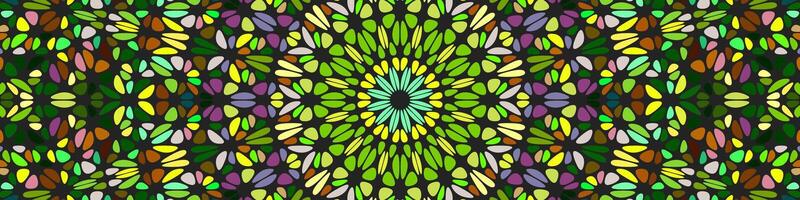 Oriental geometrical circular stone mosaic mandala background - hypnotic abstract colorful design from curved shapes vector
