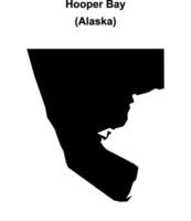 Hooper Bay, Alaska blank outline map vector