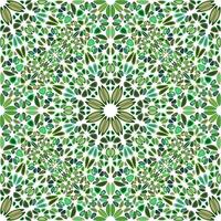 Abstract bohemian green mandala flower pattern background art vector