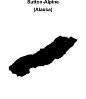 Sutton-Alpine, Alaska blank outline map vector