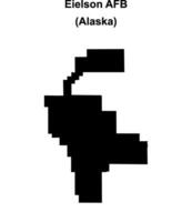 Eielson AFB, Alaska blank outline map vector
