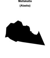 Metlakatla, Alaska blank outline map vector