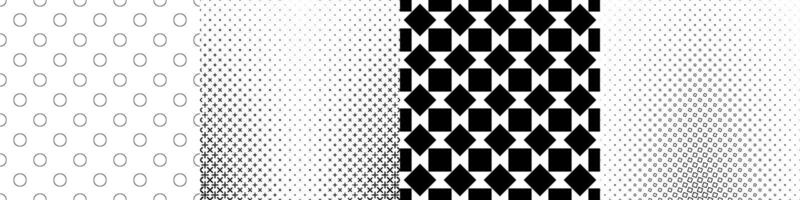Monochrome geometric pattern set vector