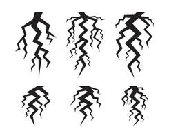 Lightning icon set. thunderbolt symbol set. electric icon set. power icon. energy sign. flash icon. electrical sign. Isolated Black Lightning icons set on white background vector